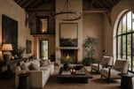 Layered lighting in a converted barn