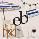 EB Logo Moodboard with Parasol Towel Seat Glasses